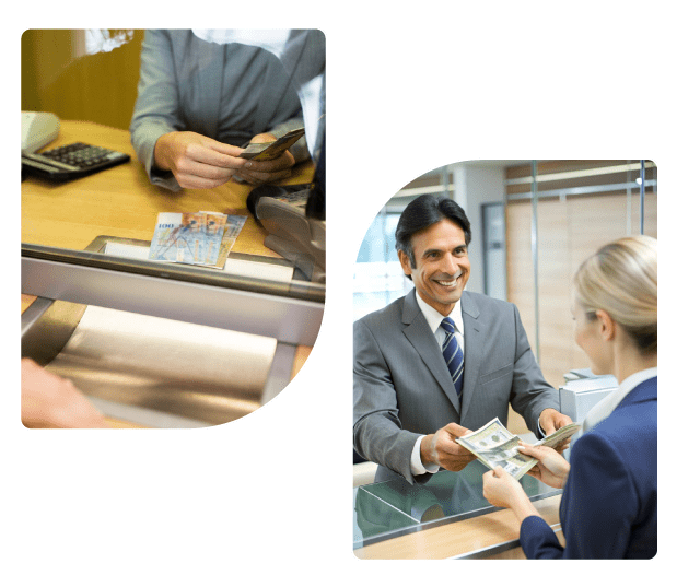 People Depositing their money in bank